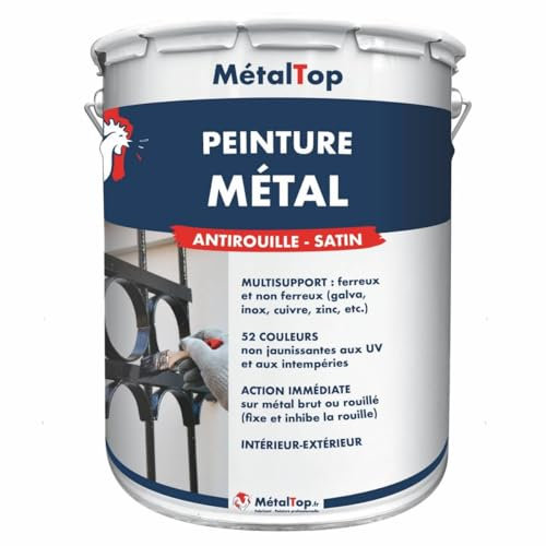 Metaltop - Peinture Metal - Gris clair - RAL 7035 - Pot 1 L