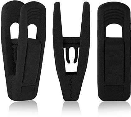 Andiker 20 Stück Wäscheklammern, Kunststoff Handtuch Klammern Schwarz Clips für Wäscheleine Kleidung Socken (Schwarz)