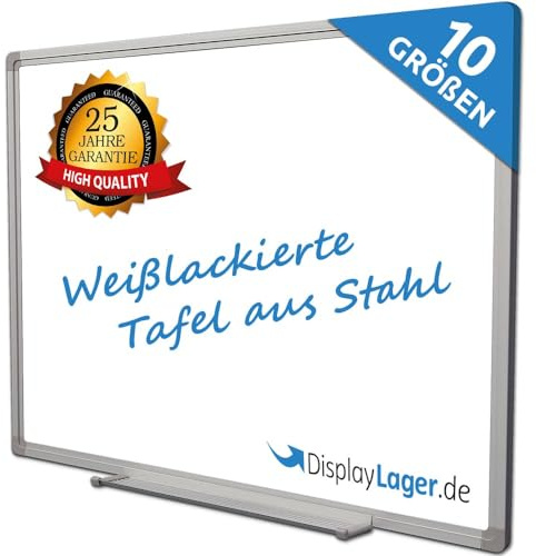 DisplayLager whiteboard magnetisk lackerad – perfekt för kontor, skola, lärarrum, kök och seminarium, 25 års garanti (180 cm x 120 cm)