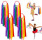 4 Stück Regenbogen Band Seidenbänder Bunt Tanzband Tanzbänder Rhythmische Sportgymnastik Band Rhythmische Sportgymnastik Turnen Kinder Ringgriff für Kinderspielzeug Requisiten Dekoration