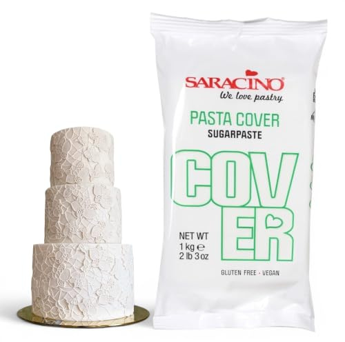 SARACINO We love pastry Pasta Cover Bianca - Pasta di Zucchero per Copertura Dolci, Confezione da 1 kg, Consistenza Perfetta