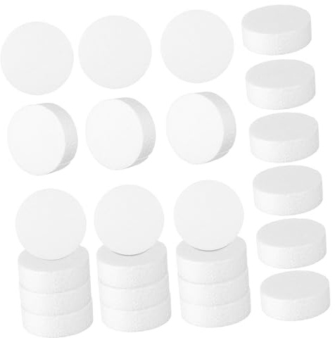 VILLCASE 24pcs Craft Foam Discs Round Foam Cylinders for Cake Dummies Decorative Supplies DIY Decorations