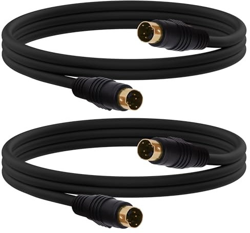 YARCHONN S-Video Cable 4 Pin Mini Din SVideo Male to Male Extension Cable,SVHS Lead Cord Male Connector for HDTV VCR DVD Projector Camera Camcorders -1.5M -2pcs (Male to Male)