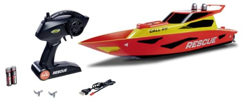 Carson 500108058 RC Rescue 2.4G 100% RTR - Bateau télécommandé, Bateau RC, Jouet télécommandé pour Enfants et Adultes, radiocommande Incluse
