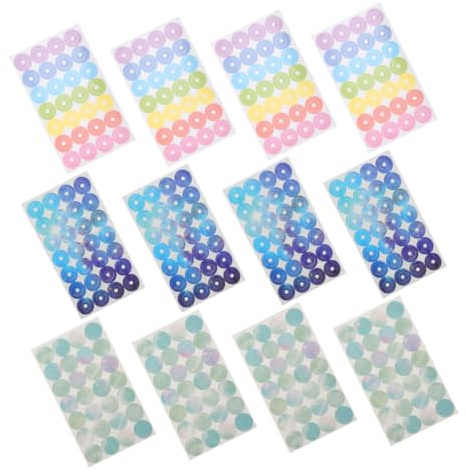 Housoutil 12 hojas de calcomanías autoadhesivas de refuerzo de agujeros para cuadernos de papel de hojas sueltas, carpetas para escuela, oficina, uso doméstico