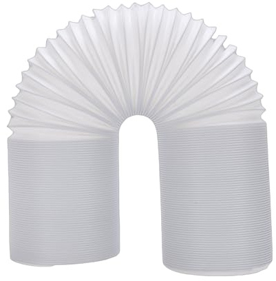 SIXRUN AC-ventilationsslang, 2m Förlängbar PP-avgasrör för Bärbara Luftkonditioneringsenheter, med Motursgänga för Säker Passning, Läckfritt Anslutning (150 mm)