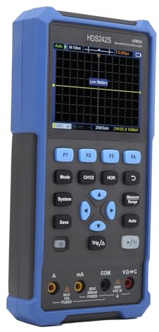 Rcniso Multimetro per Oscilloscopio 2 in 1, Oscilloscopio Digitale Portatile 2 40 Mhz Gamma Automatica con Retroilluminazione
