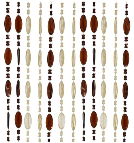 EMPOTEC Tenda a Perline, Avana e Marrone, con Supporto in Alluminio, 230x120 cm, 96 Fili Anti Mosche Porta Finestra (Avana E Marrone, 230x120 Cm, 96 Fili, 230, Centimetri)