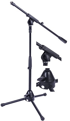 Black Short Microphone Stand With Boom Arm