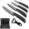 Ballery Keramikmesser Set, Professionelle Küchenmesser aus keramisch 4-teilig Messer (6 Zoll Chefmesser, 5 Zoll Mehrfunktionalmesser, 4 Zoll Obstmesser, 3 Zoll Obstmesser) und 1 Sparschäler – Schwarz
