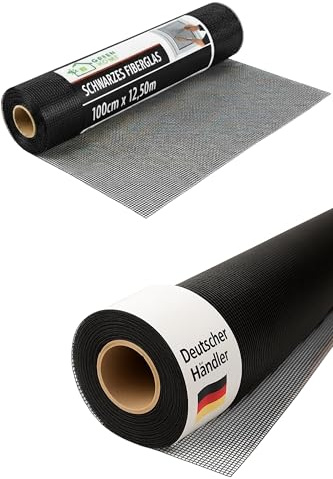 Green Home Fiberglas Insektenschutz - Fliegengitter Insektenschutzgewebe aus hochwertigem Fiberglas -anthrazit - Fliegenschutz Gitter 12,50 m als Rolle x 1,00 m