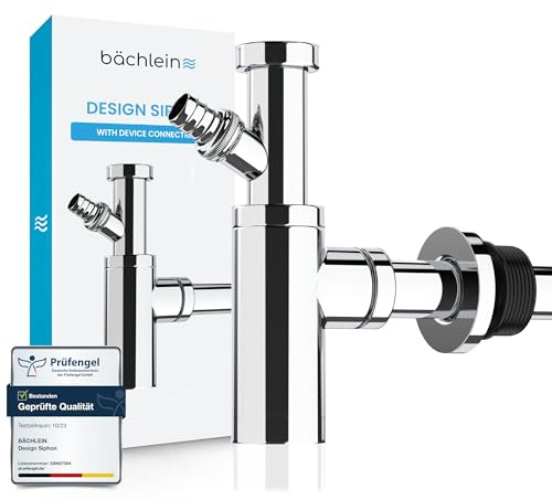 Bächlein Premium Design Siphon för tvättställ och fåfänga [universell storlek med apparatanslutning] Premium Design Siphon för tvättställ
