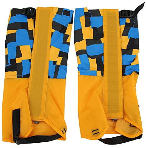 Jenngaoo Outdoor Gamaschen rodeln für Kinder, 1 Paar wasserdichte Gamaschen Gaiter für Outdoor-Hosen zum Wandern, Klettern und Schneewandern (Gelb)
