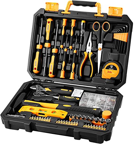 DEKO Tool Kit Set Box Home Repair DIY Tools Basic Hand Toolbox Sets for Home 138Piece