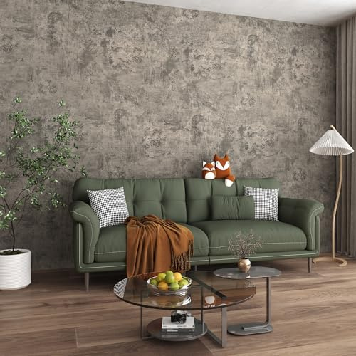 JSEVEM 60CM×5M Extra Thick Light Brown Grey Concrete Wallpaper Peel and Stick Gray Concrete Cement Contact Paper Vinyl Matte Texture Industrial Furniture Sticker for Bedroom Bathroom Office Room Walls