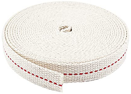 Relota 1 Rollen 5m Docht, Lampendocht 2cm Breit Ersatzdocht Flache aus Baumwolle Premium, Docht für Petroleumlampen Weiße Flachdocht für Petroleumlampe, Beleuchtung, Laterne, Gartenfackel