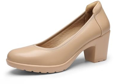 DREAM PAIRS Femmes Escarpins Chaussures à Talon Haut Chaussures Classiques pour Dame Mariage Bureau Nude SDPU2230W-E Taille 40 (EUR)