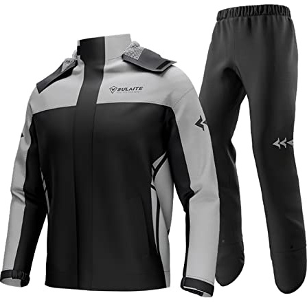 Lixada Traje de Lluvia Impermeable para Motocicleta Hombres Mujeres Ciclismo Chaqueta y Pantalones de Lluvia con Bolsa de Almacenamiento