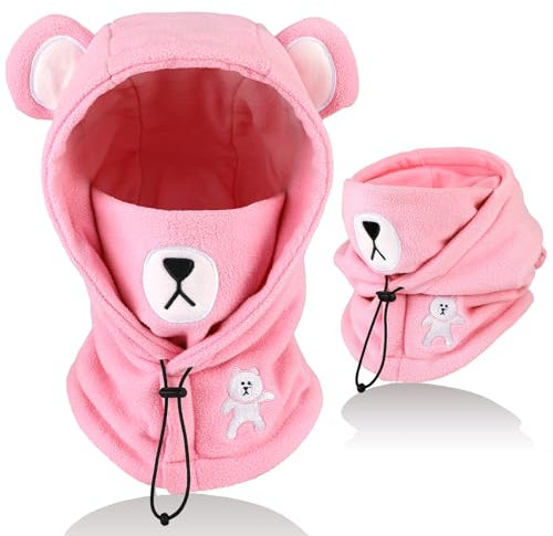 AYPOW Kinder Winter Thermo Fleece Sturmhaube 4-12 Jahre, Multifunktionale Winddichte Verstellbare Gesichtsmaske Skimaske, Warm Mütze Sturmmaske Halswärmer Schal für Jungen Mädchen Outdoor-Aktivitäten