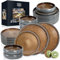 Moritz & Moritz SOLID 36-tlg Steinzeug Geschirr Set 12 Personen - Geschirrset 12 Personen aus je 12 Dinner Teller, Kleine Teller, Tiefe Teller