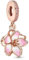 GHMIOU Rosegold Charms 925 Sterling Silber Pink Charm Rosa Anhänger für Armband Charm Bead Pendant für Europäische Armbänder Halsketten Schmuck Geschenk (Flores de cerezo)