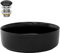 LuxeBath Waschbecken Keramik rund Ø360x120 mm Schwarz mit Ablaufgarnitur Schwarz, Aufsatzwaschbecken für Badezimmer/Gäste-WC, Modernes Aufsatzbecken, Waschtisch Waschschale Waschplatz Handwaschbecken