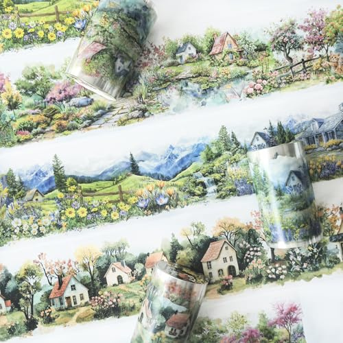 Ta Merry 3 Volym Scrapbook Set av Klistermärken, Washi Tejp PET Klistermärken, Scrapbook Tillbehör Set För Estetisk Scrapbooking Dekoration, Dagbok (Small Town 1)