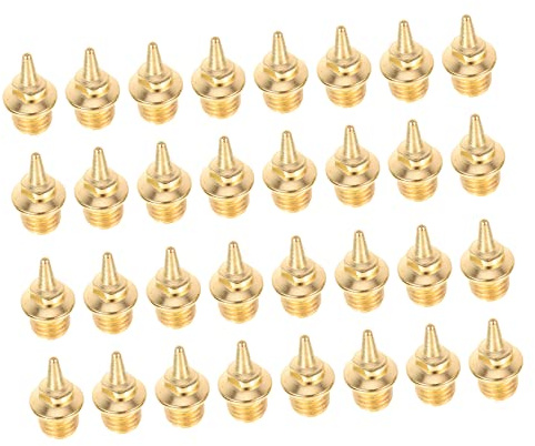 Mikinona Clavos para Atletismo 32 Piezas de Metal Dorado para Running Shoes