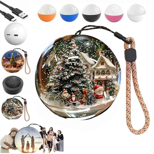 Uuxkgu esfera del recuerdo,lámpara esfera memoria,Iluminar bolas de memoria con pantallas electrónicas, regalos personalizados de aniversario, cumpleaños, bodas, recuerdos de mascotas-black