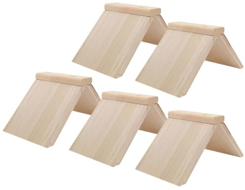 DECHOUS 5 Stück Teiliges Tauben Holz Sitzbrett Stabiles Naturholz Vogel Stand mit Rutschfestem Sockel Sicherer Tauben Papageiensitz Erhöht Komfort und Neugier für Wellensittiche und