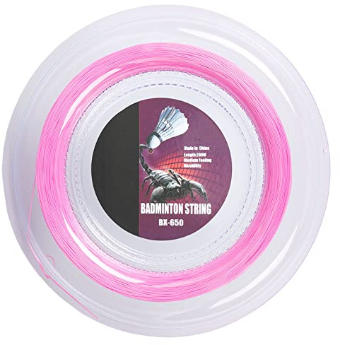 Cloimei Corda da Badminton Professionale 0,72 mm 200 m Corda per Racchetta in Nylon ad Alte Prestazioni con Eccellente Elasticità e Durata per Giocatori avanzati e sessioni di Allenamento (Rosea)