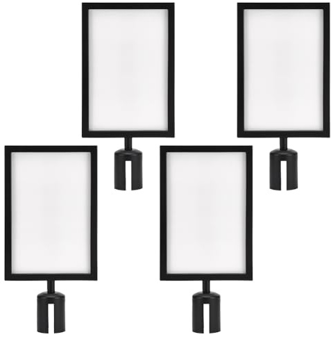 UNICRAFTALE 4 Pack Stanchion Sign Holder for Crowd Control | Double-Sided Frame,Iron Material,Built-In Dry-Erase Board,22.1x6.9x45.3cm