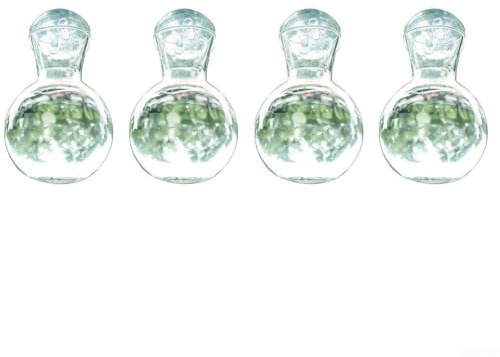 Rackumic Lot de 4 vases à bulbes avec ventouses et crochets pour suspension de fenêtre, station de propagation de plantes, pot de fleurs en polyéthylène transparent pour boutures d'eau, décoration de
