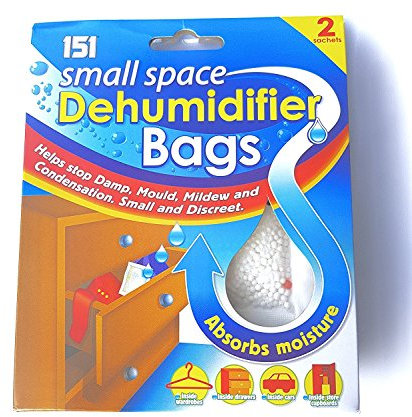 151 Household 3 x 2pk Small Space Dehumidifier Bags - 6 Bags, Multi, Portable, Intermittent Operation