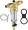 FERDOM FD177 Prefiltro. Filtro Dell’acqua Spin-Down, Riutilizzabile. Maglia Acciaio Inox, 90 Micron, Con 1/2”(3/4”), Flusso max 2,5m3/H. Testa di Ottone, Involucro Trasparente.