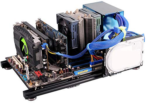 Wendry Boîtier d'ordinateur ATX à cadre ouvert en alliage d'aluminium ATX/M-ATX/ITX - Châssis ouvert - Overclocking vertical - Cadre en aluminium ouvert - Support pour carte graphique indépendante