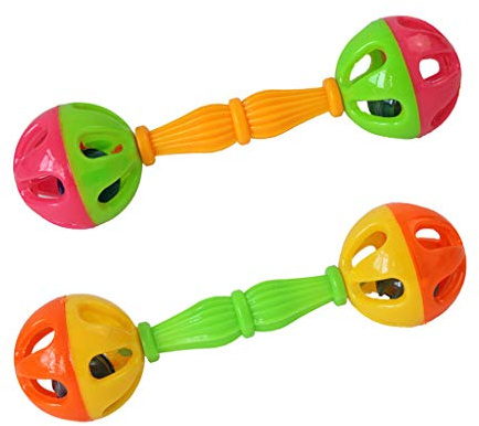Buwei 2 pz Uccello Pappagallo Giocattolo Sonaglio Uccelli Divertente Esercizio Plastica Doppia Testa Campana Giocattoli Pet
