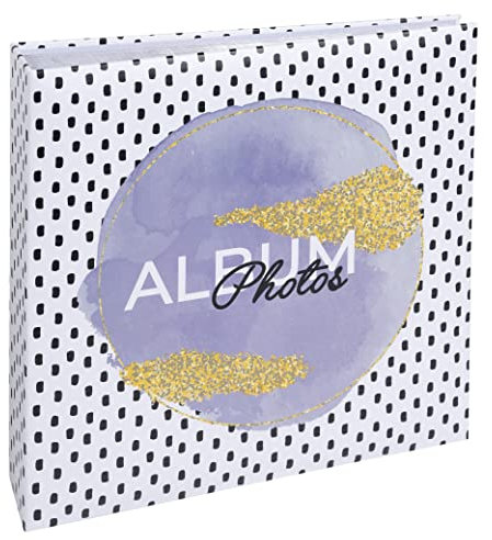 Exacompta - Réf. 62772E - Album photos à pochettes BRIGHT - 200 photos 10x15cm - 100 pages - format 22,5x22 cm - couverture en papier imprimé recouvert d'un film de protection brillant - marquage or