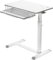 ETHU end Table Höhenverstellbarer Schreibtisch, Stehpult mit Tastaturablage und Verdeckten Rollen, 77x40cm Mobiler Computertisch für Homeoffice, Beistelltisch mit Haken, Laptoptisch Marmor Weiß
