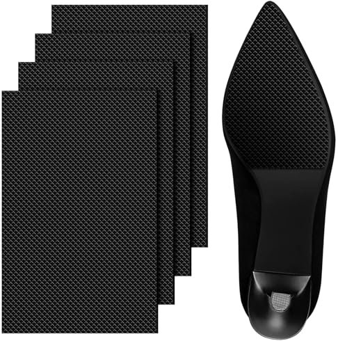 Flintronic 4 Pezzi Protezioni per Suole di Scarpe, Adesivi Suola Antiscivolo pe per Scarpe, Adesivi per la Riduzione del Rumore del Tallone delle Scarpe, per Tacchi Alti, Stivaletti (Nero)