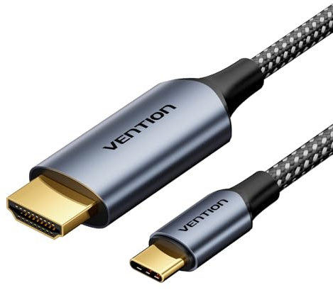 VENTION Cavo da USB C a HDMI, 1,8 m (4 K a 60 Hz, 2 K@120 Hz, 1080 P@144 Hz), tipo C/Thunderbolt a HDMI, compatibile con iPad Pro/Air, serie iPhone 15, MacBook Pro/Air, Mac Mini, Galaxy S24/S23, ecc.