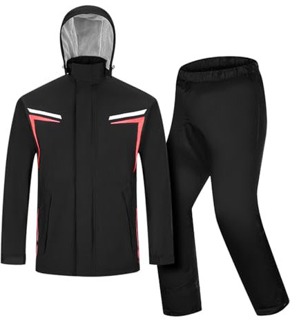 Taoyoule Wasserdichte Regenjacke und -hose für Herren Regenanzug-Set Angelbekleidung Regenmäntel