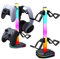 NQQNQQ Gaming Headset and Controller Stand with 3 USB Ports,【1PACK】 RGB Lighting with 7-Color Breathing Effect, Headphone and Gamepad Holder, Suitable for All Headsets – Ideal Gamer Gift G-GC