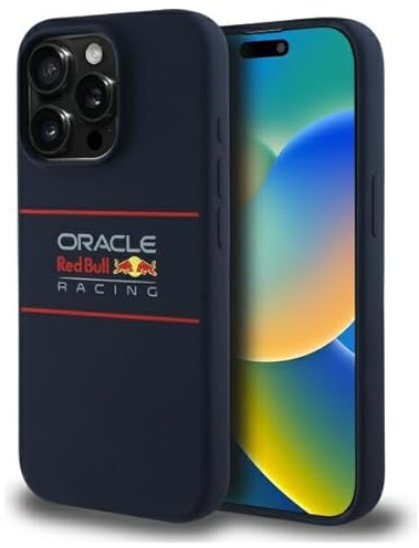 CG MOBILE Red Bull RBHMP15X24SIHSRV Hülle für iPhone 15 Pro Max 6.7 Zoll Marineblau Lizenziert Silicone Horizontal Logo kompatibel mit MagSafe