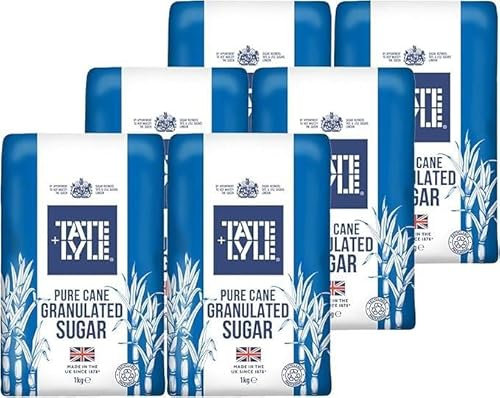 Ttate & Llyle Granulated Sugar 1kg (Pack of 6) | Pure Cane Sugar for Baking, Cooking & Beverages | Perfect for Everyday Use