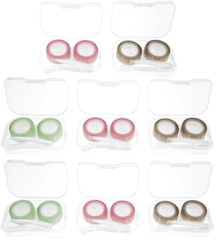 DEARMAMY 8piezas Caja De Lentes De Contacto para Exteriores Práctico y Compacto Almacenamiento Seguro