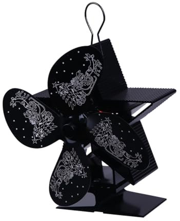 Cabilock 1Pc Xmas Fireplace Fan Heat Powered Silent Stove Fan Christmas Design Efficient Heat Circulation for Wood Gas Pellet Stoves Energy Saving