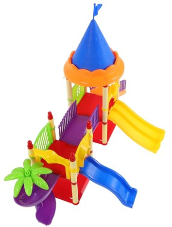 VICASKY Spielplatz Dekoration Miniatur-rutsche-Modell für Puppenhaus Puppenhaus-Ornament in Leuchtenden Farben Accessoires für Schreibtischdeko Puppen-Spielzeug Miniaturspielplatzmodelle