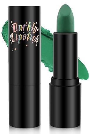 Pintalabios verde mate, textura cremosa sedosa, pintalabios hidratante para mejillas, cuerpo, labios, larga duración, alta pigmentación, multiuso, maquillaje de color de labios para Halloween-10