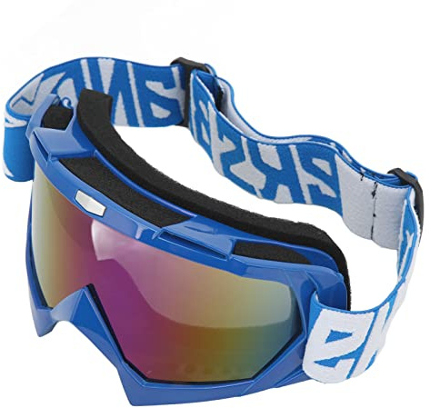Depisuta Lunettes de Vélo Tout-terrain pour VTT, Lunettes Tout-terrain, Coupe-vent, Sangle élastique Réglable avec Rangement pour le Ski, L'escalade, le Motocross (Lunettes de vue de couleur de